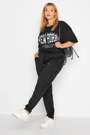 Large Size Pocket Sweatpants with Elastic Waist and Legs 126107 - Stil Diva