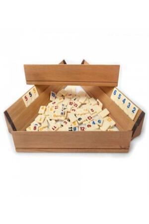 Large Size Polished Wooden Okey Set - Kervan