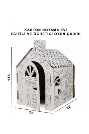 Large Size Xxl Cardboard Coloring House Educational And Tutorial Play House Play Tent BE01 - Tuşla Gelsin