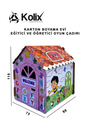 Large Size Xxl Cardboard Coloring House Educational and Tutorial Playhouse Play Tent - Kolix