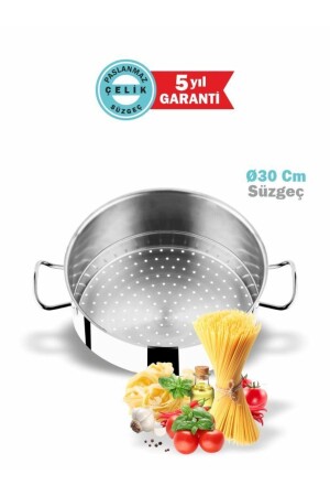 Large Strainer 30 Cm Deep Couscous Strainer Industrial - Erena Metal Tencere