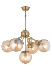 Ların 5-Piece Antique Yellow Globe Glass Chandelier 16050400445 - İstanbul Avize