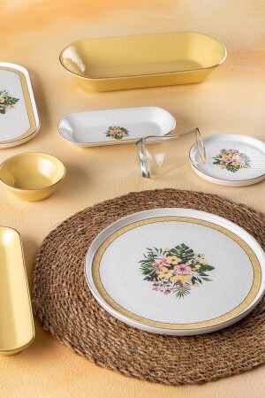Larosa 31-teiliges Frühstücksset mit Blumenmuster in Gelb und Weiß für 6 Personen 5132 SR-05132/2 - ACAR