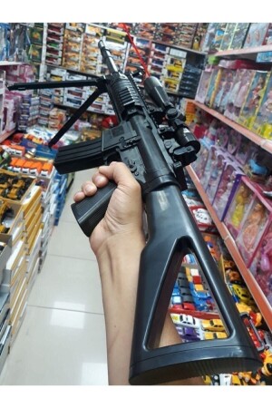 Laser Bullet Firing Rifle with 82cm Stock and Weapon Magazine - Sniper