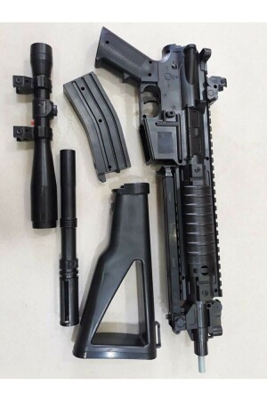 Laser Bullet Firing Rifle with 82cm Stock and Weapon Magazine - Teknohome