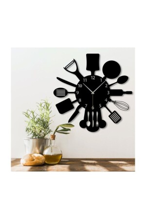 Laser Cutting Kitchenware Decorative Wooden Wall Clock - Genel Markalar