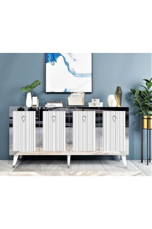Laser Patterned Bare Console White-silver BAREKNS - DEMONTE DECOR