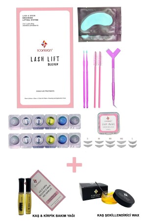 Lash Lifting Set - Lash Lift Eco Package & Eyebrow Eyelash Care Oil Complex and Eyebrow Shaping Wax - Iconsign Lash Lift
