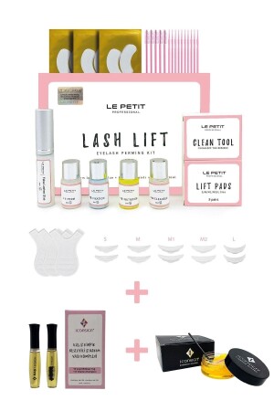 Lash Lifting Set - Lash Lift & Eyebrow & Eyelash Care Oil Complex and Eyebrow Shaping Wax - Le Petit Professional Lash Lift