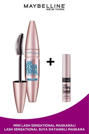 Lash Sensational Yelpaze Etkili Suya Dayanıklı Siyah Maskara & Mini Lash Sensational Maskara 4.5 ML - Maybelline New York