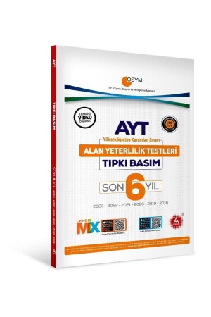Last 6 Years AYT Same Printing Trial Exam Exactly OSYM Questions - A Yayınları