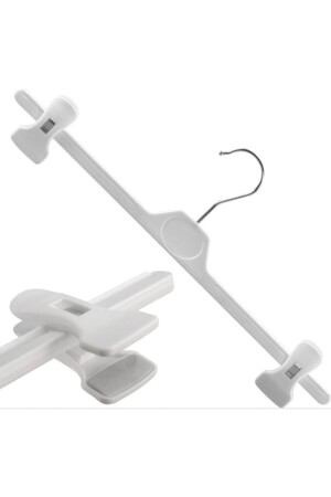 Latch Hanger White 20 Pcs Children's Hanger Trousers and Skirt Hanger Baby 28 Cm Latch Hanger 28 cm - Askıcı