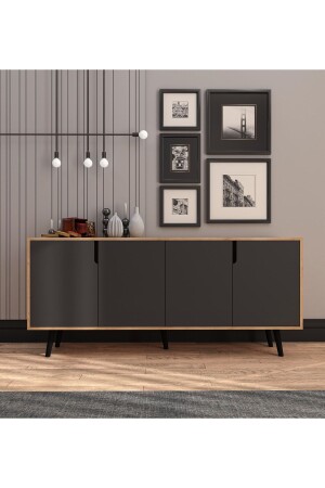 Latina Modern Console 180 Cm Sapphire Oak - Anthracite VM08 - VM VERTEX MOBİLYA