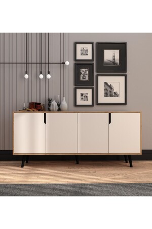 Latina Modern Console 180 Cm Sapphire Oak - White VM08 - VM VERTEX MOBİLYA