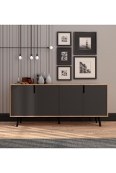Latina Modern Konsol 180 Cm Safir Meşe - Antrasit VM08 - VM VERTEX MOBİLYA