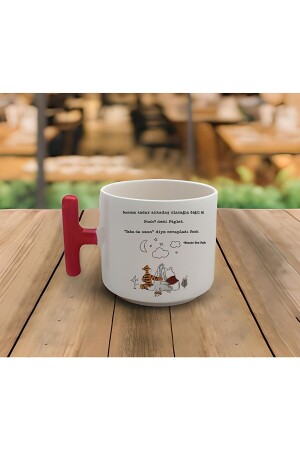 Latte & Espresso Winnie The Pooh Friendship Motto Red T Handle Mug 200 ml - Rhg Art