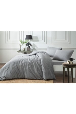 Lauda Gray Double Flannel Duvet Cover Set 60272320 - Taç