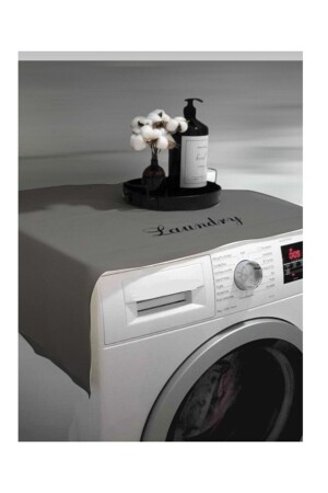 Laundry Printed Gray Washing Machine Cover Gray Washing Machine Cover - BAGAND