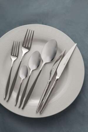 Laurel 84 Piece Elegance Fork Spoon Knife Set for 12 Persons 153. 03. 08. 0195 - Karaca