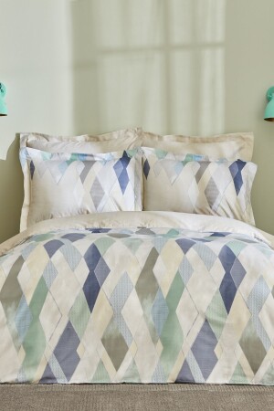 Lauro 100% Cotton Satin Double Duvet Cover Set Gray 200. 21. 01. 0608 - Karaca Home