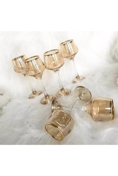 Lav Orkide 6lı Kahve Yanı Su Bardağı Gold Yaldızlı - Paşabahçe