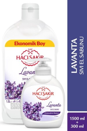 Lavanta Dinlendirici Bakım Sıvı El Sabunu 1500 ml - 300 ml 869349502040429 - Hacı Şakir