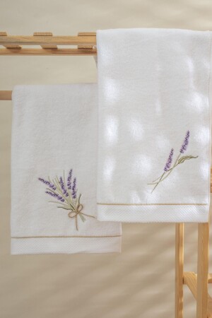 Lavendel 50x80 Set bestehend aus zwei Hand-/Gesichtstüchern aus 100 % Baumwolle - Lavendier