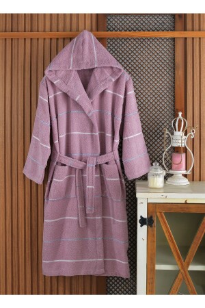 Lavender Hooded Fitted Bathrobe - Esmen