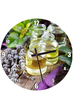 Lavender Perfume Flowers Image Wall Clock Diameter 50x50 cm Saat2454-50 - Cakatablo