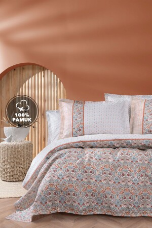 Laveta Double 100% Cotton Pique Set - Orange - Yataş