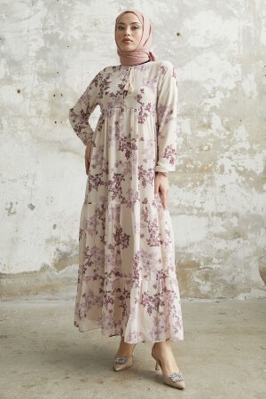 Lavi Tassel Detailed Chiffon Dress - Lilac - Instyle