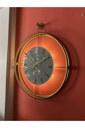 Laviento (GOLD-WHITE) Crystal Series - Battery Operated LED - Modern Decorative Metal Wall Clock - Metaquartz Aksesuar