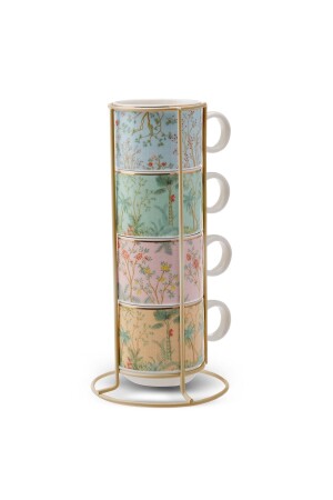 Lavinya 5 Piece Mug Set with Stand 153. 03. 06. 7599 - Karaca