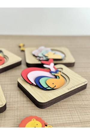 Layered Puzzle 4-Piece Educational Removable Set Montessori Set Puzzle Educational Toy 4-Piece Set, KP1 - Karter İnovasyon