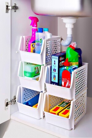 Layered White Multi-Purpose Closet Organizer (3 Pieces) - Pazarika