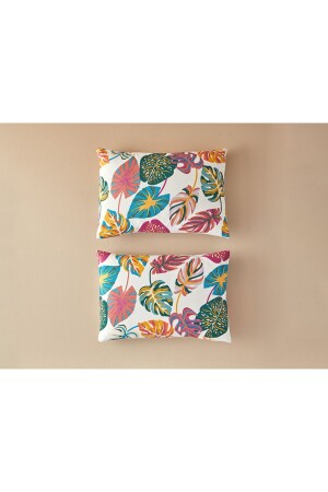 Leaf Jungle 2-Piece Pillow Case Fuchsia - English Home