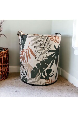 Leaf Patterned Folding Dirty Laundry In-Cabinet Children's Room Toy Organizer Storage Basket 37x40 - Prendi Home