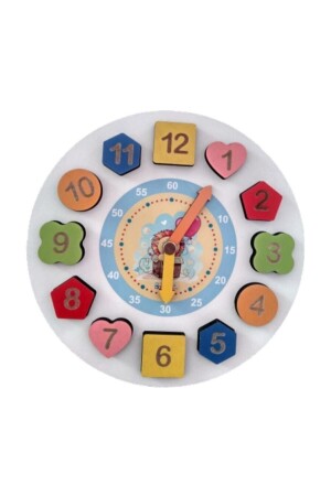 Learn Wooden Clock Find Geometric Shapes Plug Puzzle - Doğrudan Al