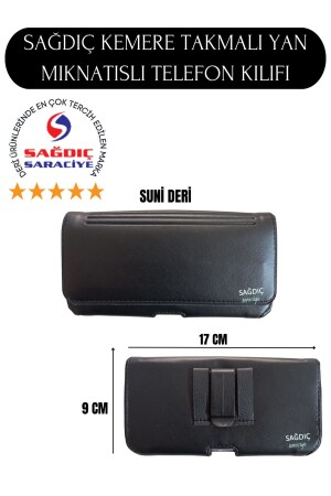 Leather Magnet Cover Side Phone Case Waist Bag Belt Holder - Sağdıç Saraciye