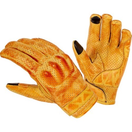 Leather Motorcycle Gloves B-STAR Airstream - Yellow - B-STAR MOTO