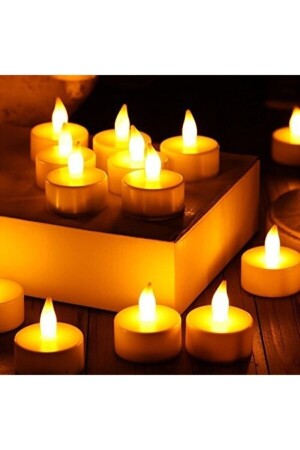 LED Candle Tealight Light Smokeless Flame Yellow Battery Operated LED Candle 4 Batteries Included - Kazim Aliç