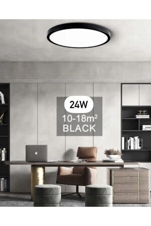 Led Chandelier Zero to Ceiling 6500k 30cm Diameter Ice White Matte Black burenze1125 - burenze