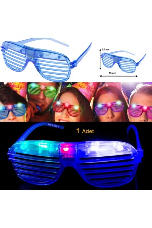 Led Işıklı Panjur Gözlük Mavi Renk 1 Adet Hawairetrohallow - Pandoli