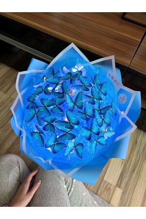 LED Lighted Butterfly Bouquet A Quality Large Size Mother's Day Gift Special Blue Butterfly Bouquet for Lover - Byshopping