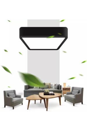 Led Plafonier Matte Black Panel Led Chandelier Daylight Long Life 1. Class Led High Light fico0108 - Fico Home