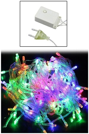 LED Plug RGB 10 Meters 100 Led LED Lamp Christmas Pine Tree Ornament Colorful Light Brass - Gold Light