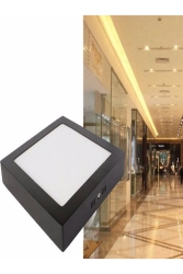 Led Tavan Wc Kiler Ofis Lambası 24 W Kare Armatür Sıva Üstü Siyah Kasa Beyaz Işık 6500 K 220 V KDRSİYAHPANEL14 - KADERTEKNO