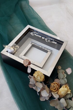 Ledli 25x25 Cm Fotoğraf Bölümlü Siyah-gümüş Renk Verda Anı Çerçevesi-6 Cm Derinlikli Anı Çerçevesi - Verda Çerçeve