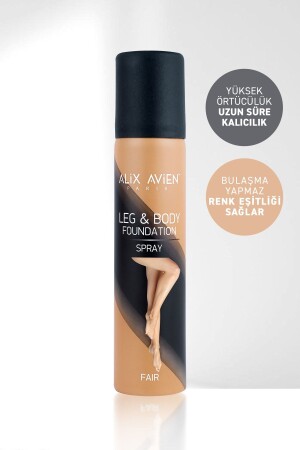 Leg Foundation Fair Spray Foundation mit Bräunungseffekt und Vorbeugung von Dehnungsstreifen und -erscheinungen, 75 ml - Alix Avien