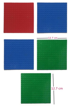 Lego Compatible Flexible 5 Piece 3 Color Floor 12. 7cmx12. 7cm Kuzutoys_5Renk_zeminler - Kuzutoys